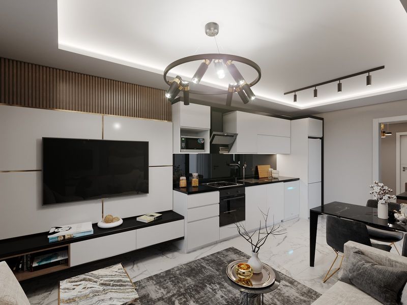 Новый проект на этапе строительства в Махмутларе, выгодные инвестиции! 54-164 м2 фото 4