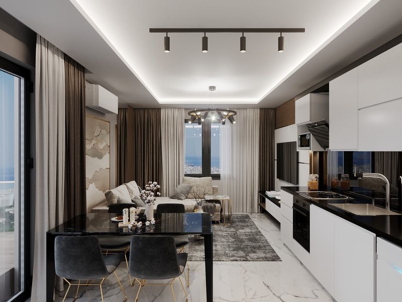 Новый проект на этапе строительства в Махмутларе, выгодные инвестиции! 54-164 м2 фото 7