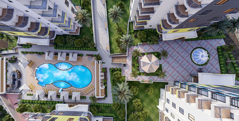 Новый проект на этапе строительства в Махмутларе, выгодные инвестиции! 54-164 м2 фото 19