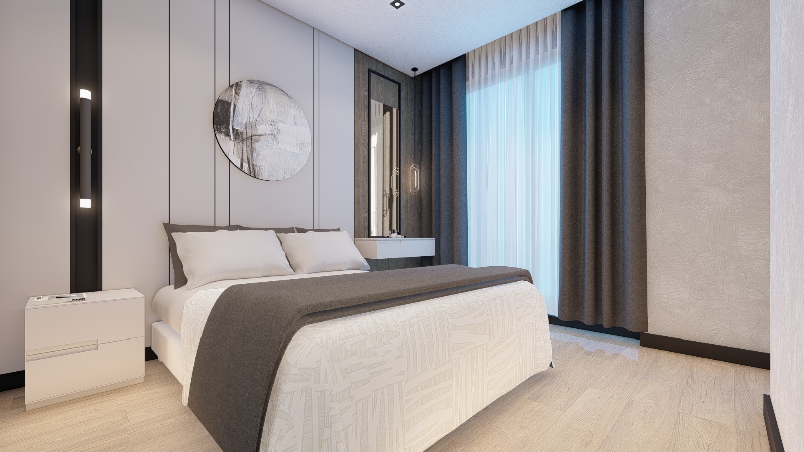 Новый комплекс в Авсалларе! Беспроцентная рассрочка, отличные цены! 46-80 кв м. фото 32