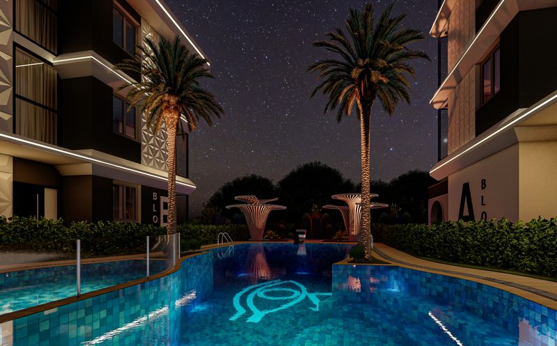 Новый элегантный комплекс на этапе котлована, квартиры 1+1 и 2+1 дуплекс от 45 м2. Махмутлар, Алания. фото 9