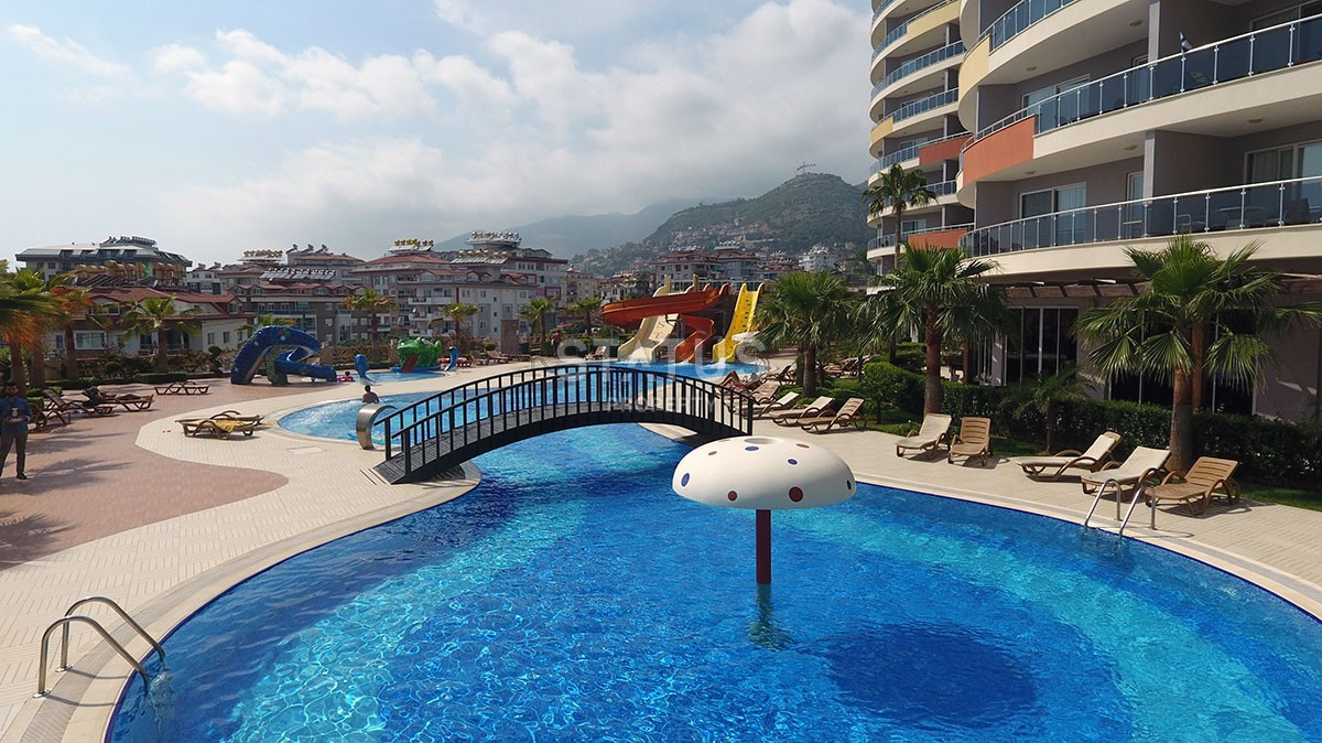 Большие апартаменты 1+1 с панорамой на море, 80 м2. Джикджилли, Алания. фото 4