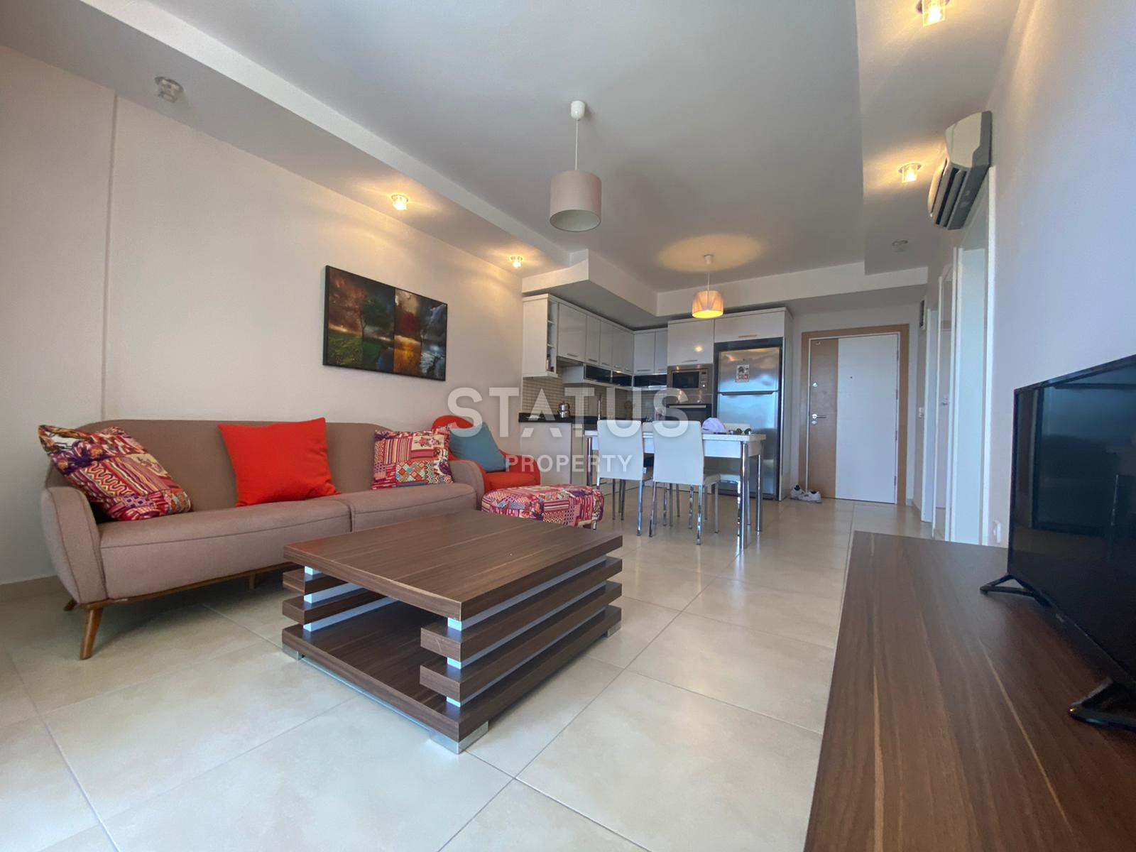 Большие апартаменты 1+1 с панорамой на море, 80 м2. Джикджилли, Алания. фото 15