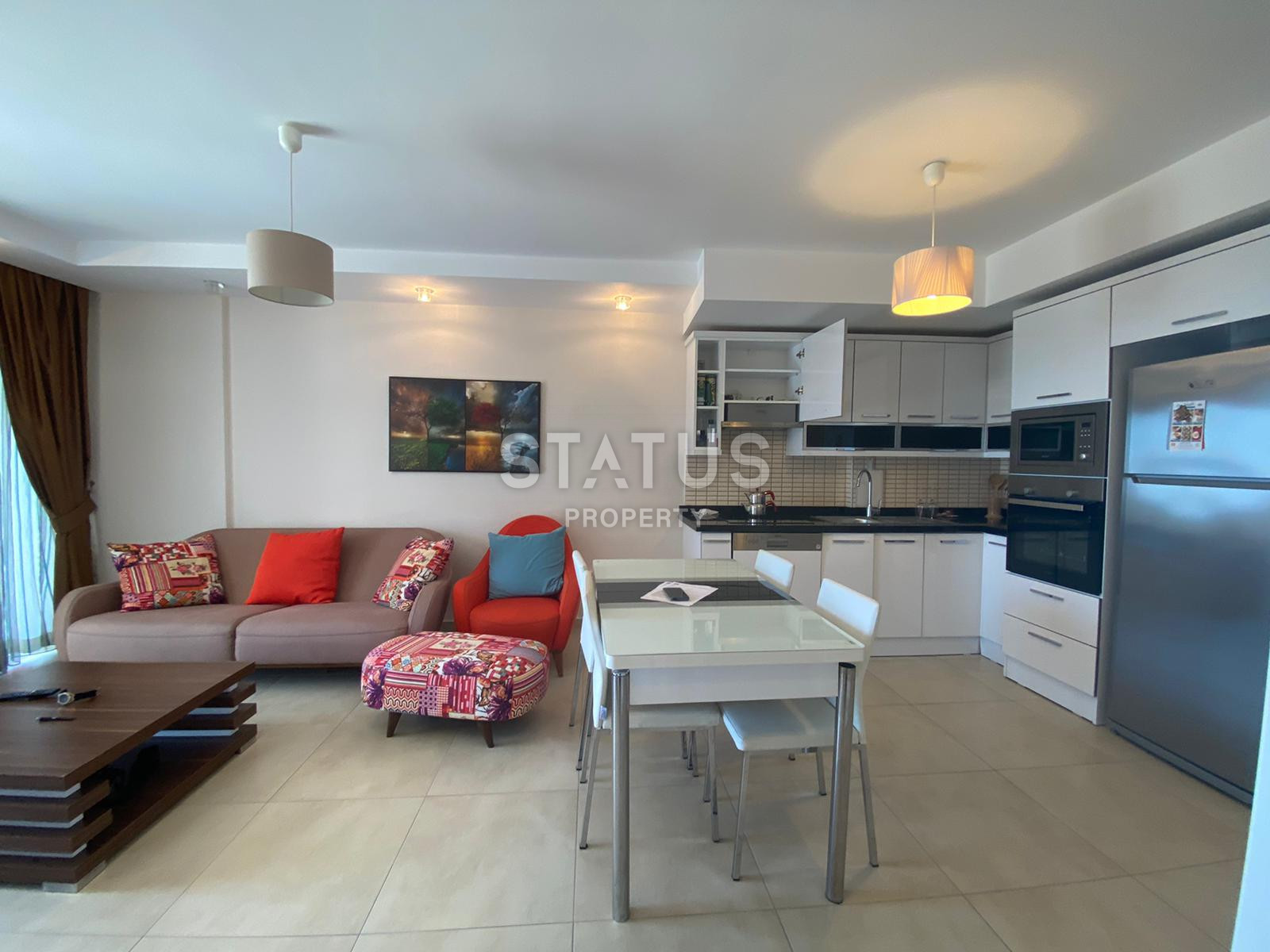 Большие апартаменты 1+1 с панорамой на море, 80 м2. Джикджилли, Алания. фото 19