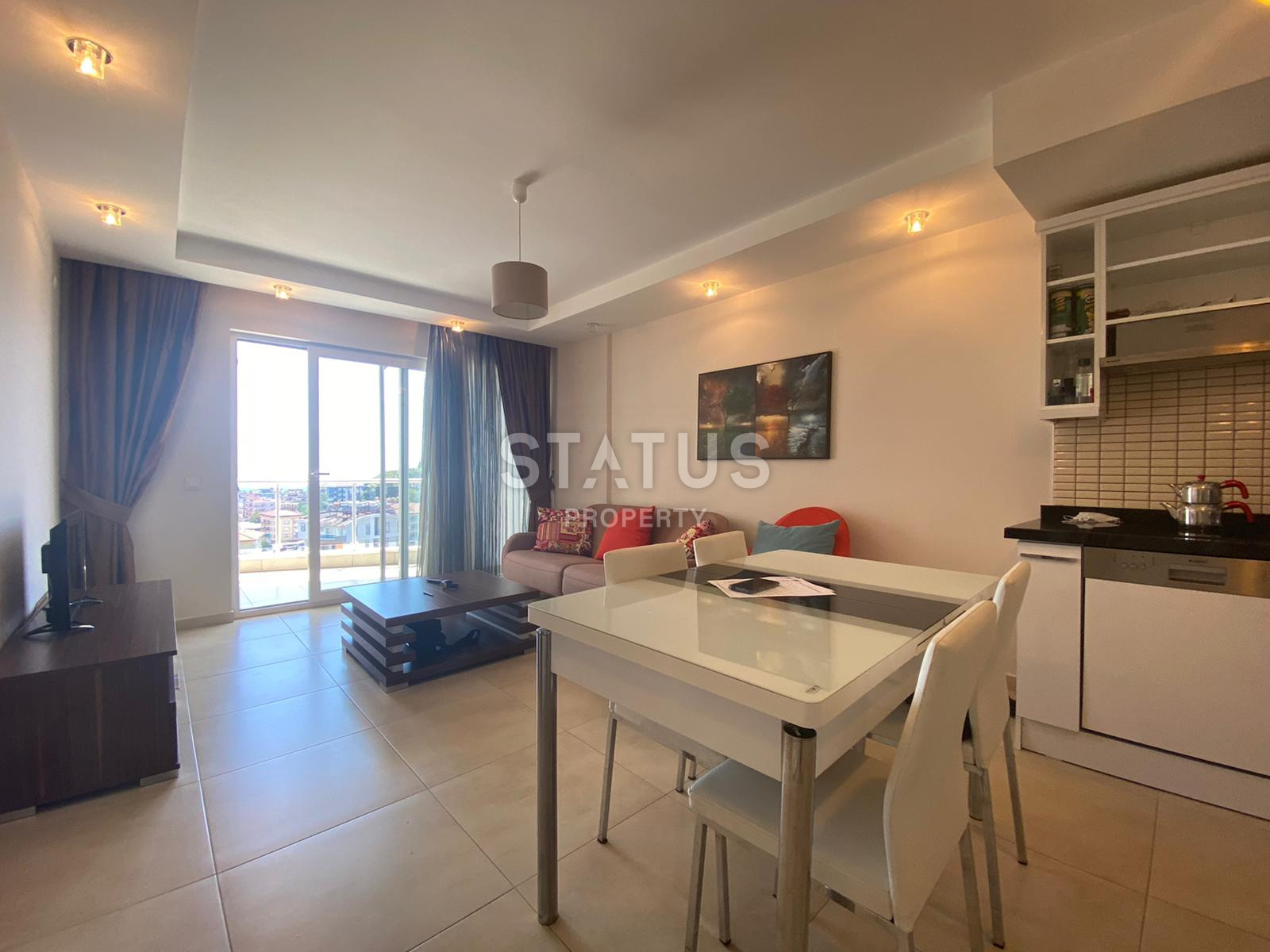 Большие апартаменты 1+1 с панорамой на море, 80 м2. Джикджилли, Алания. фото 20