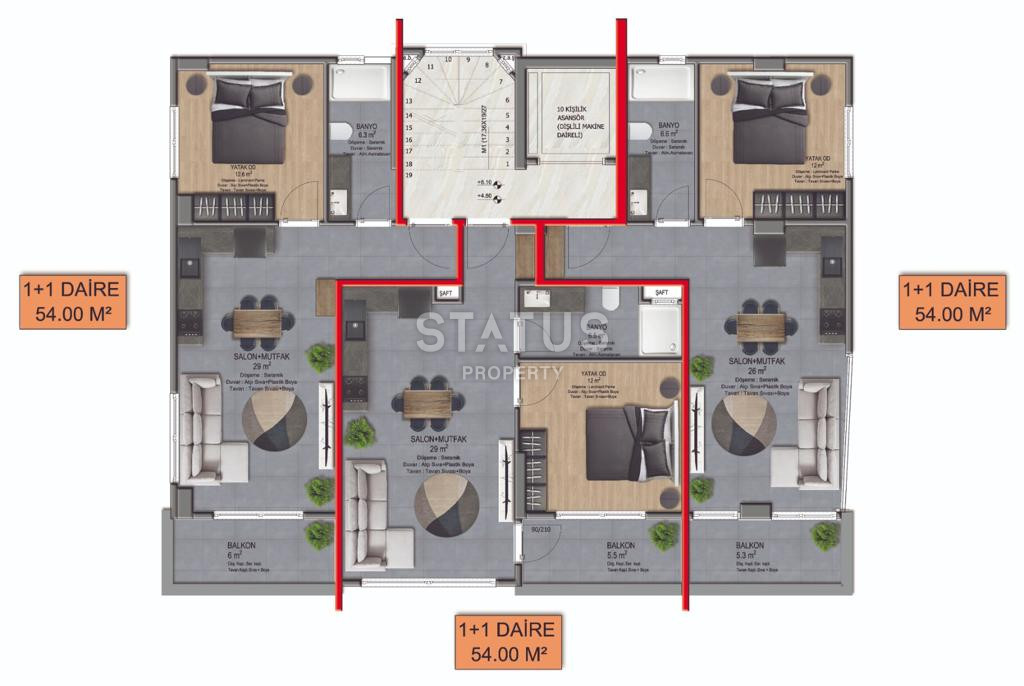 Urban-type complex in the center of Alanya, 55-110 m2 фото 13