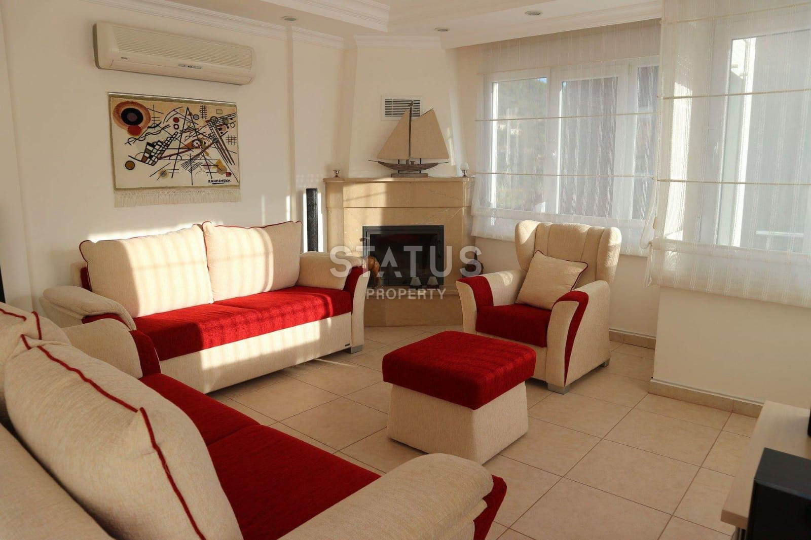 Villa 3+1 with a panorama of the sea, the fortress and the city, 220 m2. Center, Alanya. фото 12