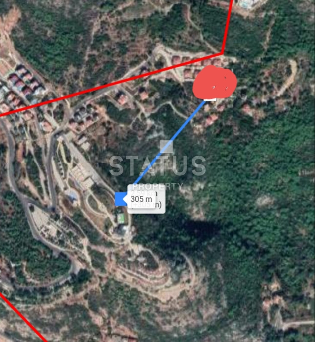 Участок под строительство 1228 м2 с панорамой на море и историческую крепость. Центр, Алания. фото 3