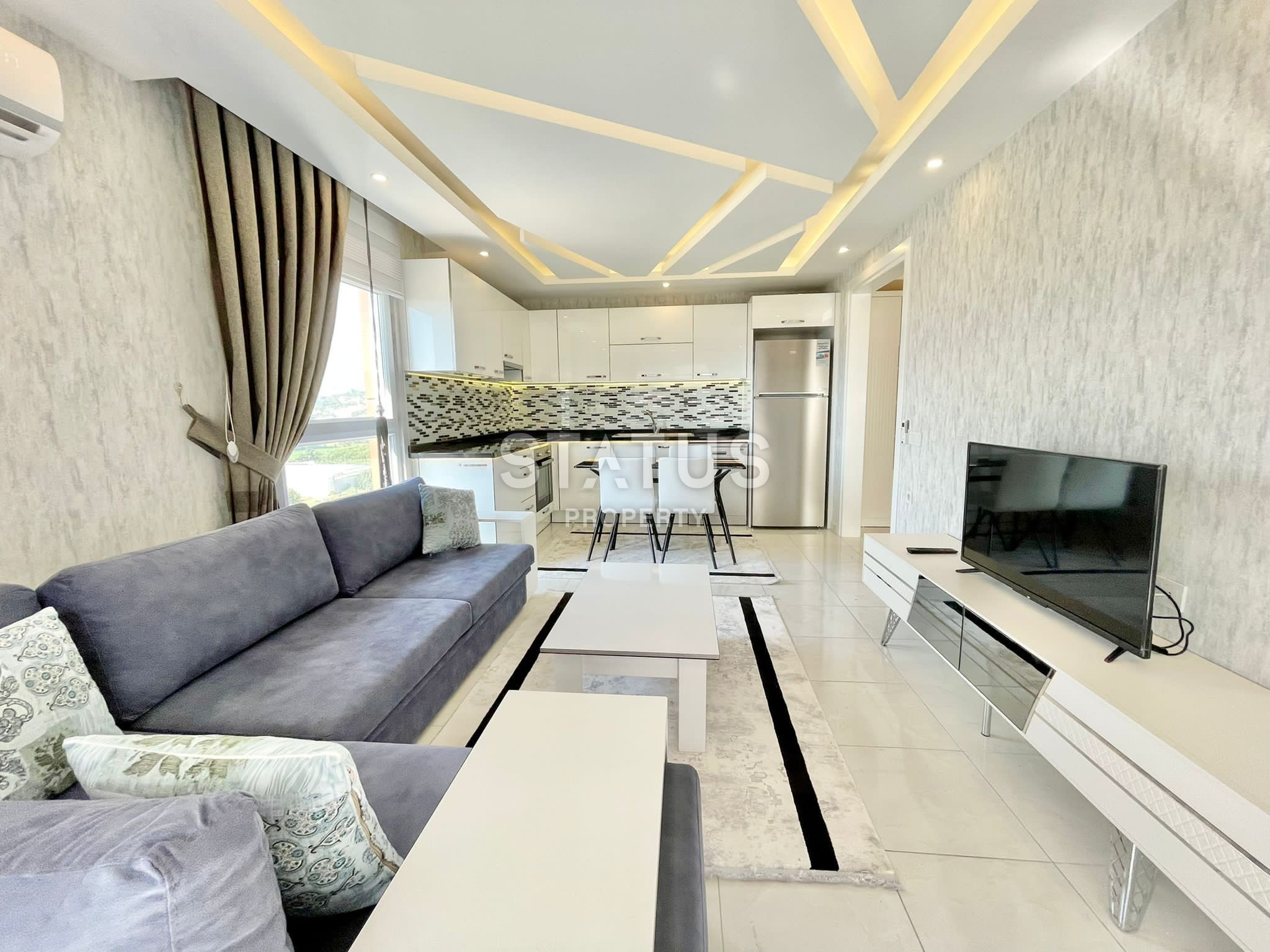 Comfortable apartment 1+1 with sea and mountain views, 65 m2 in Mahmutlar. фото 7