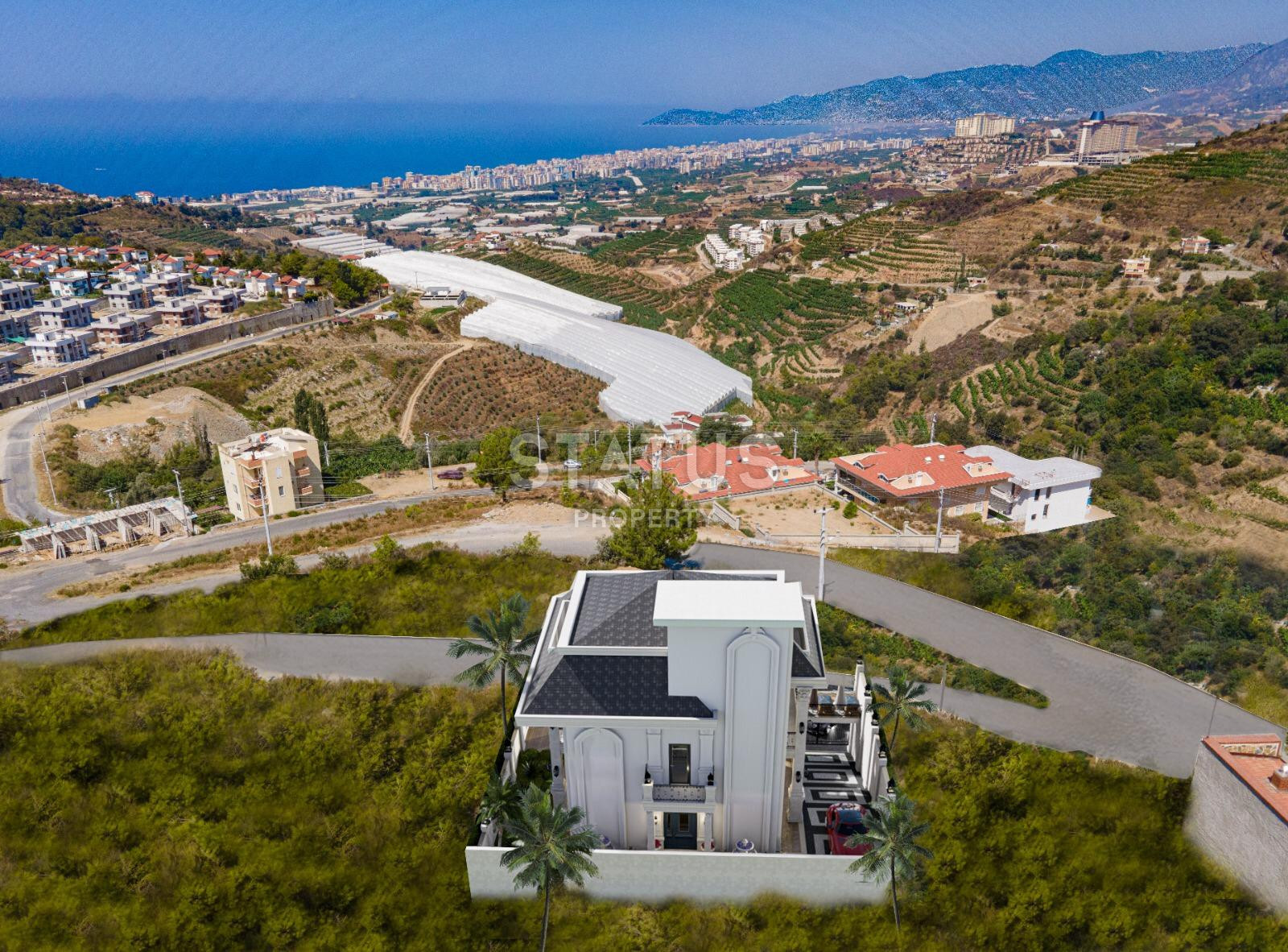 Отдельностоящая вилла 4+1 с панорамой на Средиземное море в районе Каргыджак, 355 м2. фото 4