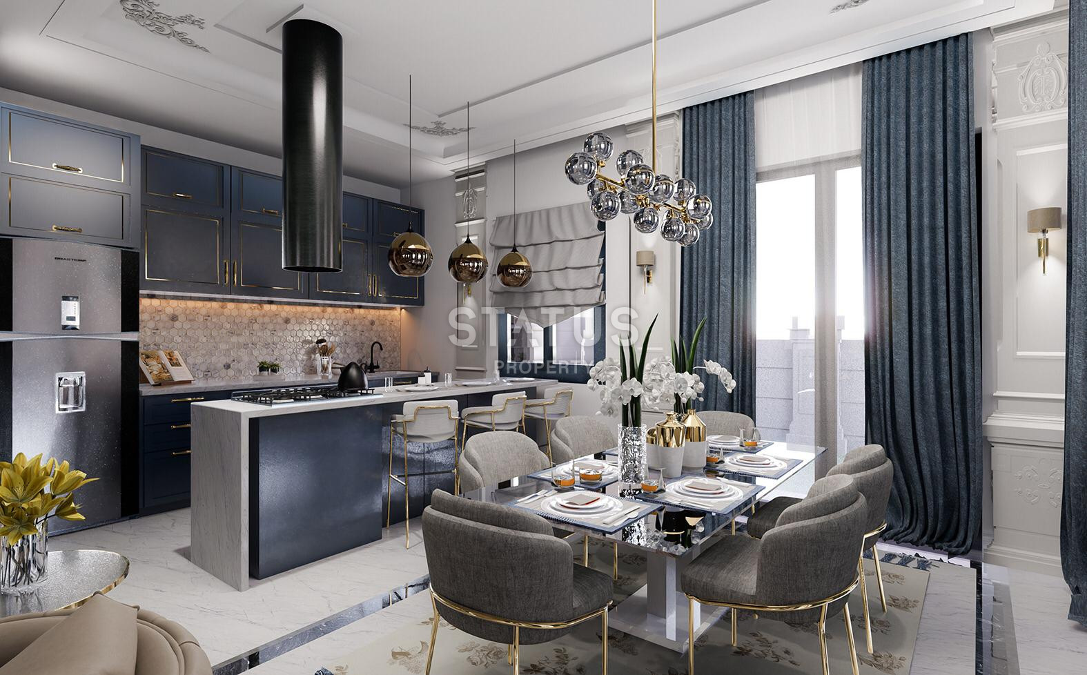 Отдельностоящая вилла 4+1 с панорамой на Средиземное море в районе Каргыджак, 355 м2. фото 15