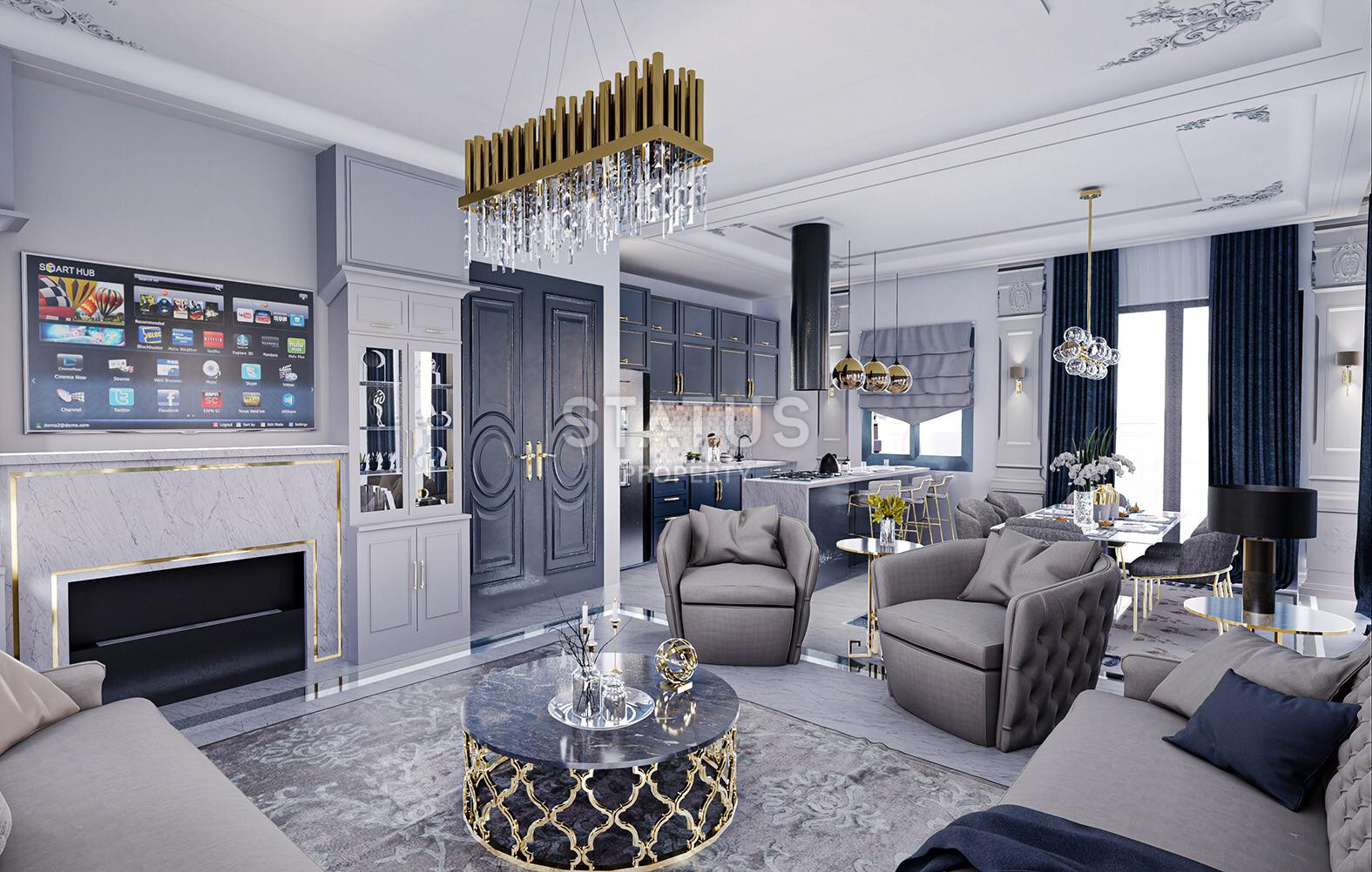 Отдельностоящая вилла 4+1 с панорамой на Средиземное море в районе Каргыджак, 355 м2. фото 16