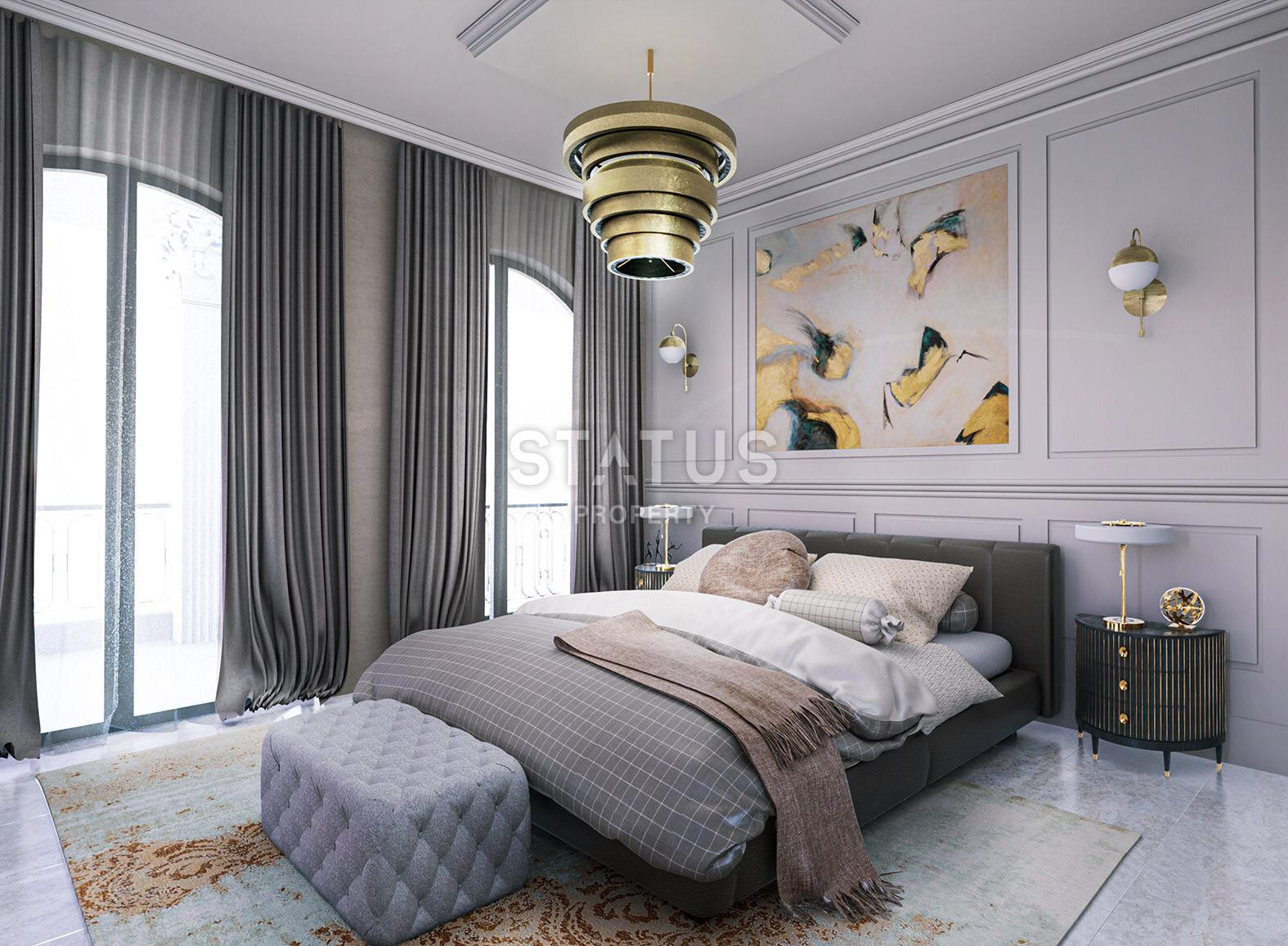 Отдельностоящая вилла 4+1 с панорамой на Средиземное море в районе Каргыджак, 355 м2. фото 17