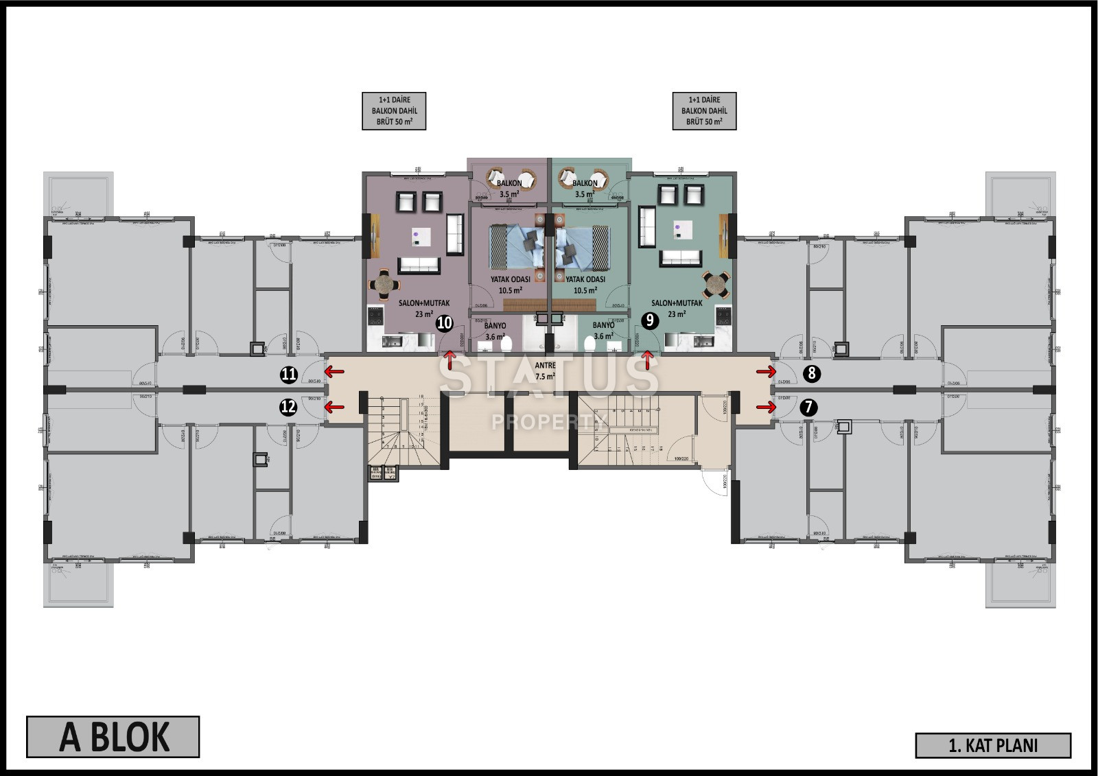 Проект на стадии котлована в районе Клеопатры. Апартаменты от 50 м2. фото 14