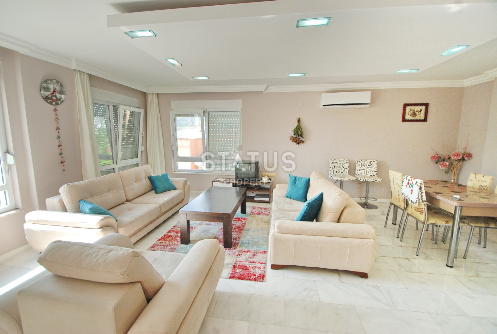 Villa 3+1 with a view of the Mediterranean Sea and the fortress in the center of Alanya, 190 m2. фото 13