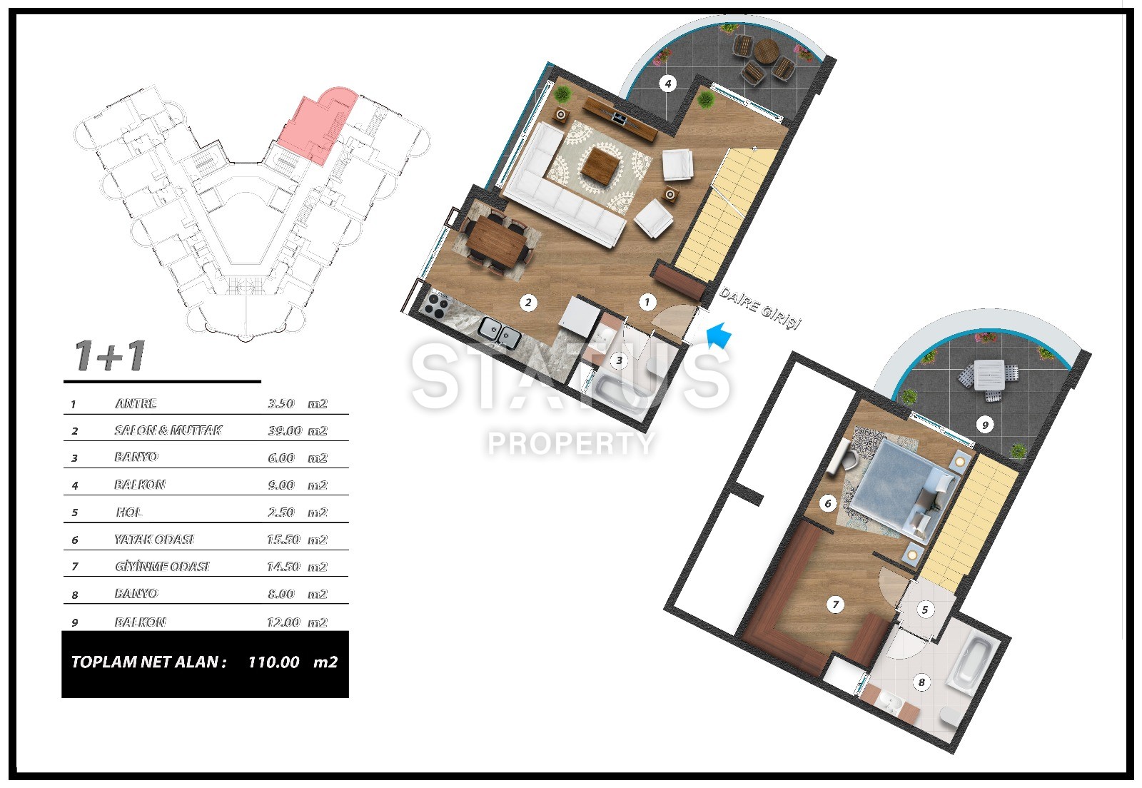 Новый инвестиционный проект повышенного комфорта с инфинити бассейном на крыше в районе Махмутлар 65-135 кв.м. фото 53