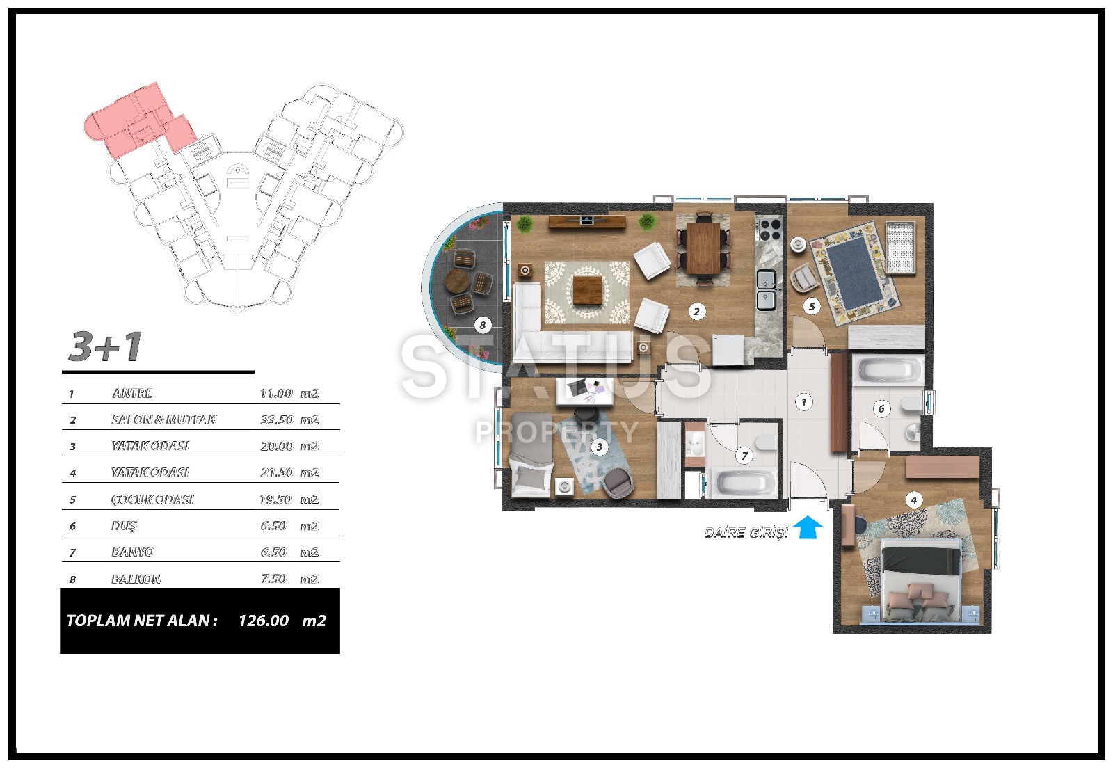 Новый инвестиционный проект повышенного комфорта с инфинити бассейном на крыше в районе Махмутлар 65-135 кв.м. фото 54