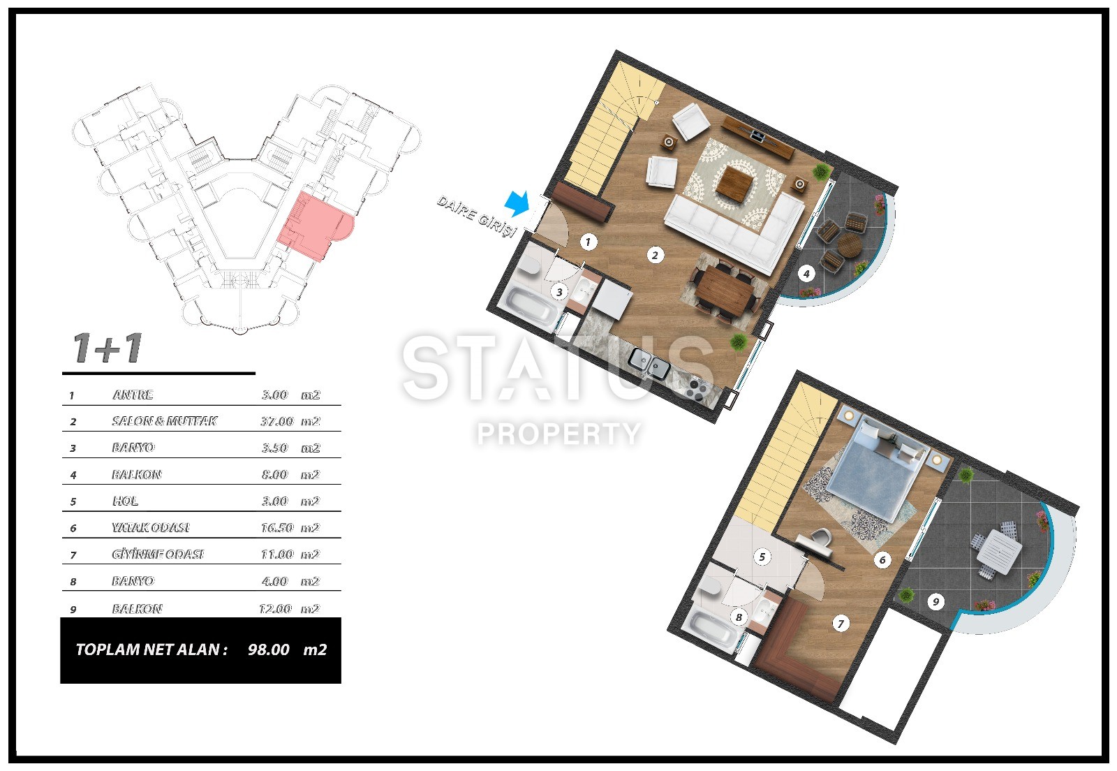 Новый инвестиционный проект повышенного комфорта с инфинити бассейном на крыше в районе Махмутлар 65-135 кв.м. фото 56