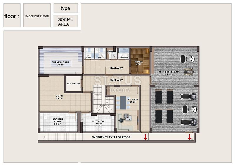 Новый комплекс на стадии строительства в 200 м. от моря в Махмутларе, 60-155 кв.м. фото 8