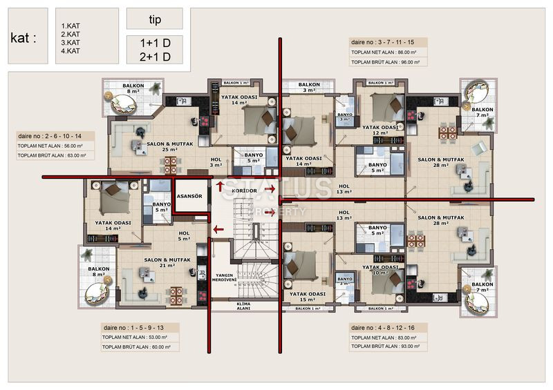 Новый комплекс на стадии строительства в 200 м. от моря в Махмутларе, 60-155 кв.м. фото 10