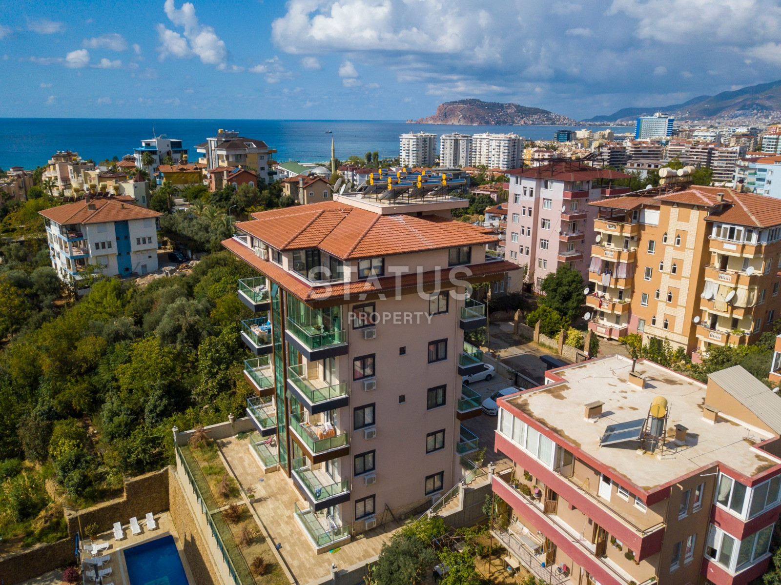 Квартира с видом на море и горы в районе Кестель, 1+1, 80 кв.м. фото 1