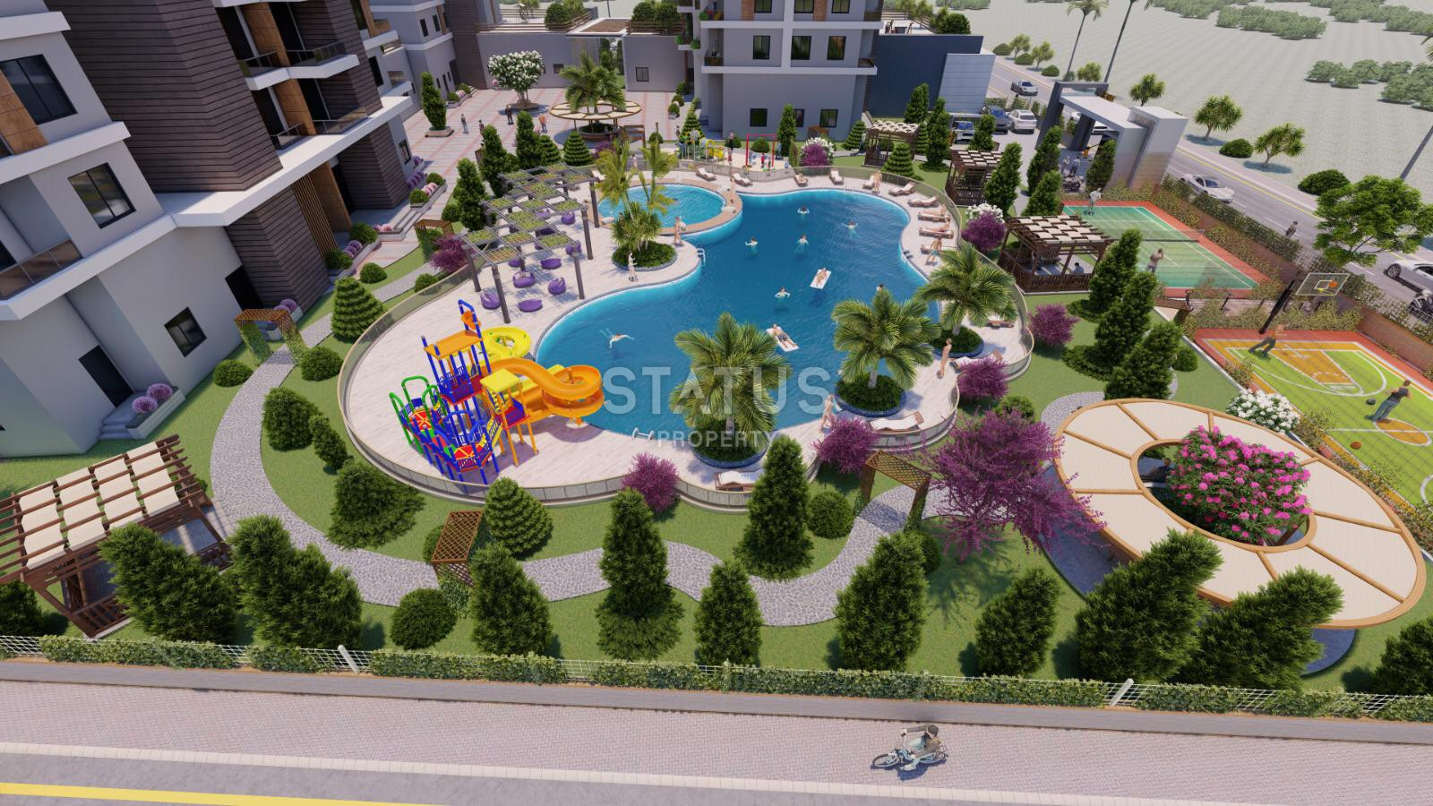 Комплекс на стадии строительства с видовыми квартирами 2+1 – 110 кв м, 3+1 – 120 кв м в районе Тедже, Мерсин. фото 4