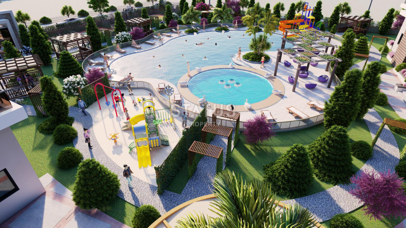 Комплекс на стадии строительства с видовыми квартирами 2+1 – 110 кв м, 3+1 – 120 кв м в районе Тедже, Мерсин. фото 7