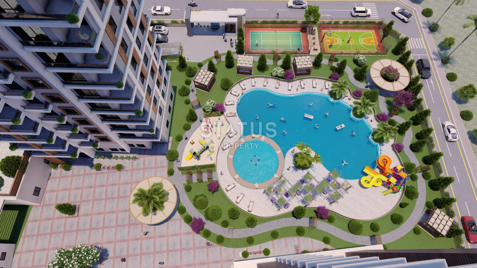 Комплекс на стадии строительства с видовыми квартирами 2+1 – 110 кв м, 3+1 – 120 кв м в районе Тедже, Мерсин. фото 10