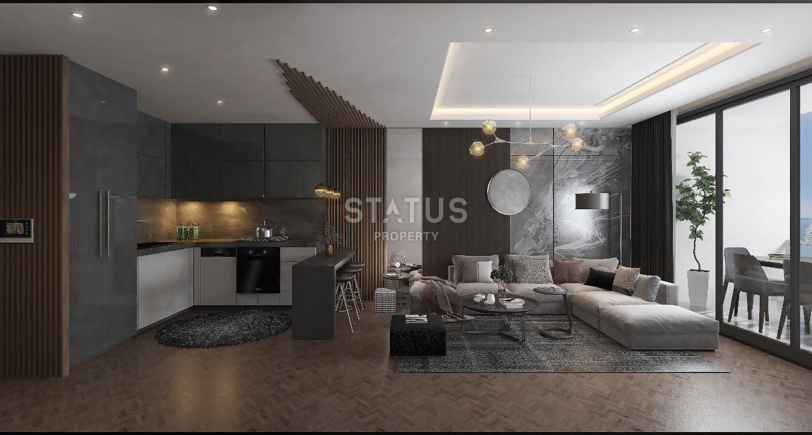 Комплекс на стадии строительства с видовыми квартирами 2+1 – 110 кв м, 3+1 – 120 кв м в районе Тедже, Мерсин. фото 17