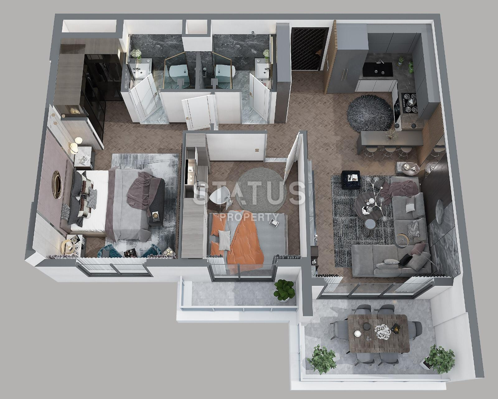 Комплекс на стадии строительства с видовыми квартирами 2+1 – 110 кв м, 3+1 – 120 кв м в районе Тедже, Мерсин. фото 36