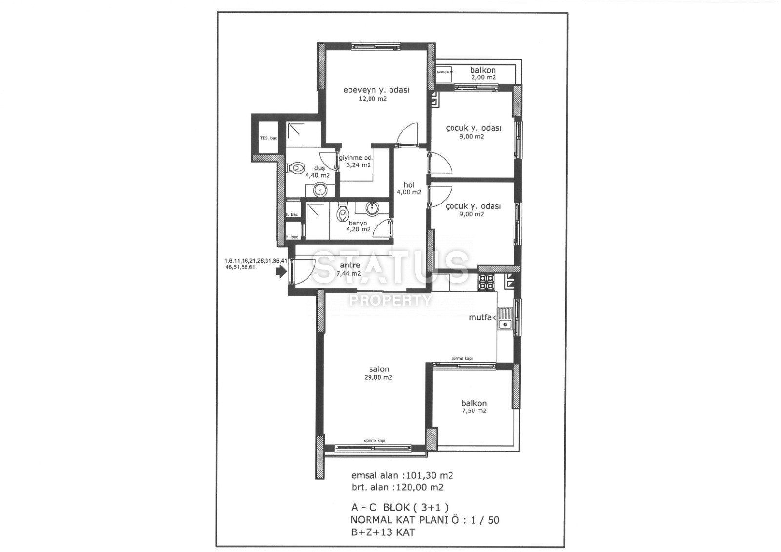 Комплекс на стадии строительства с видовыми квартирами 2+1 – 110 кв м, 3+1 – 120 кв м в районе Тедже, Мерсин. фото 39