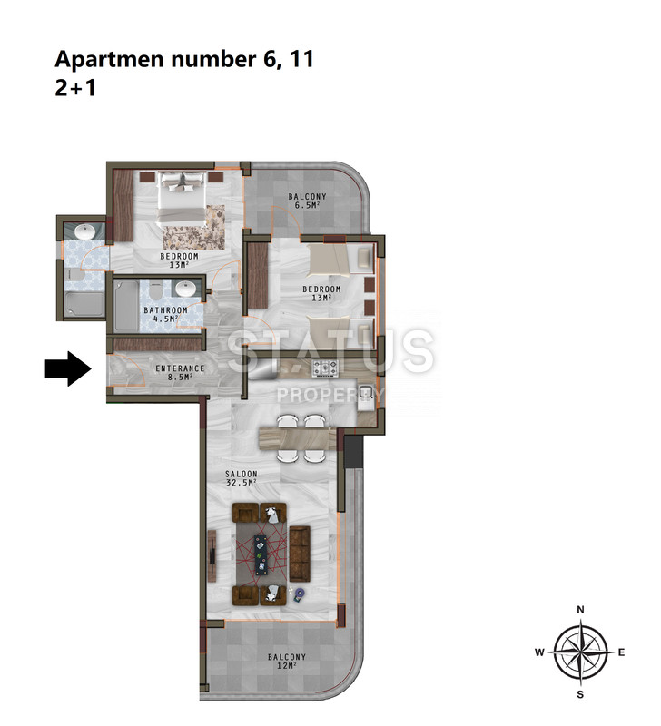 На этапе котлована апартаменты в Каргыджаке, от 60-214 м2 фото 47