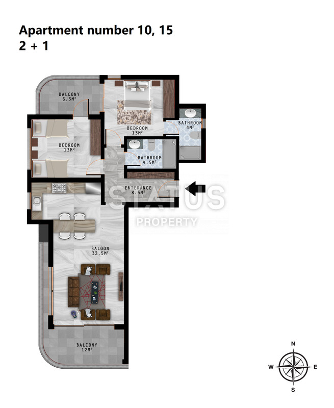 На этапе котлована апартаменты в Каргыджаке, от 60-214 м2 фото 49