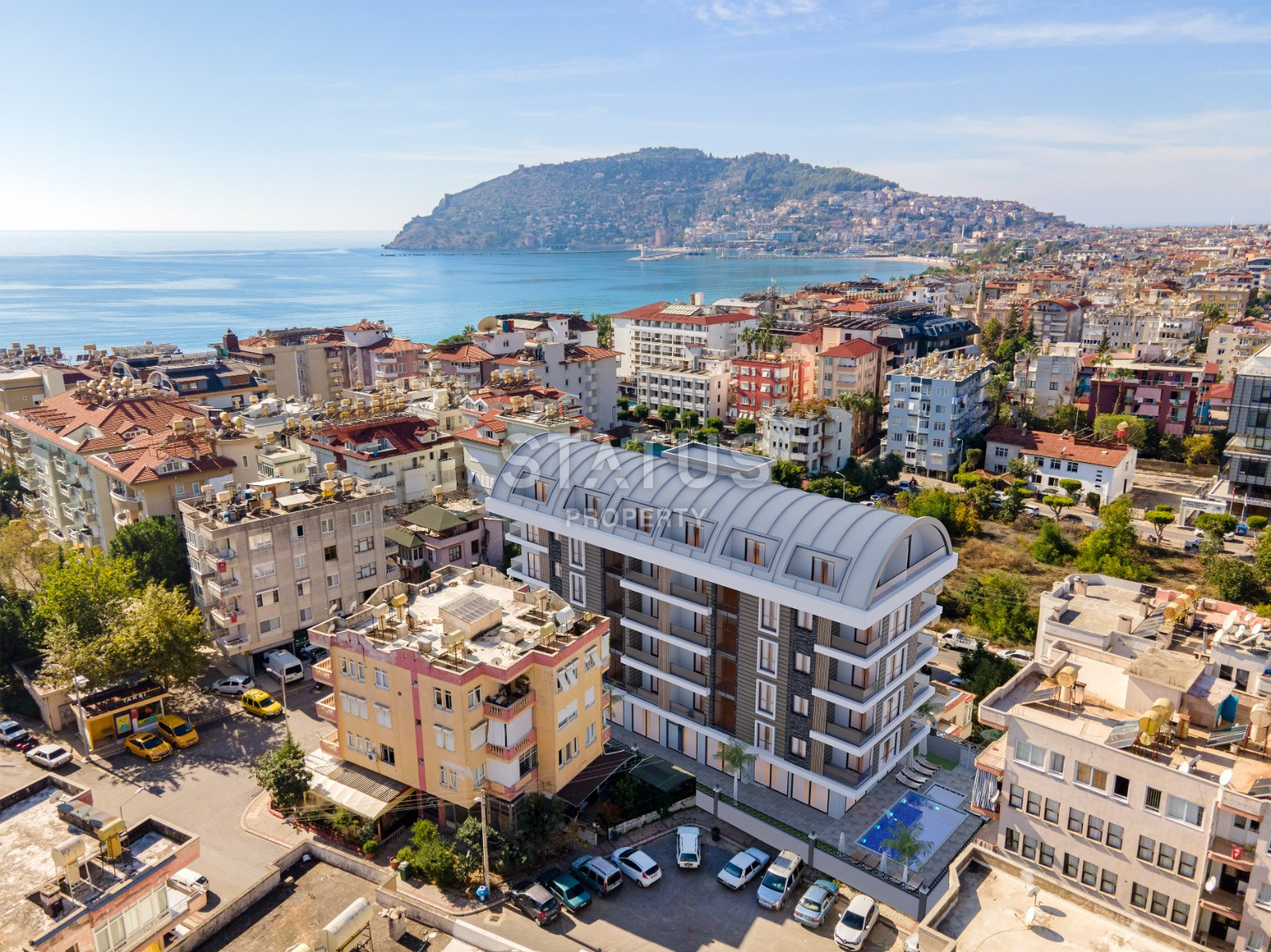 Новый комплекс на этапе строительства в центре Алании в районе пляжа Кейкубат,51-108 кв.м. фото 4