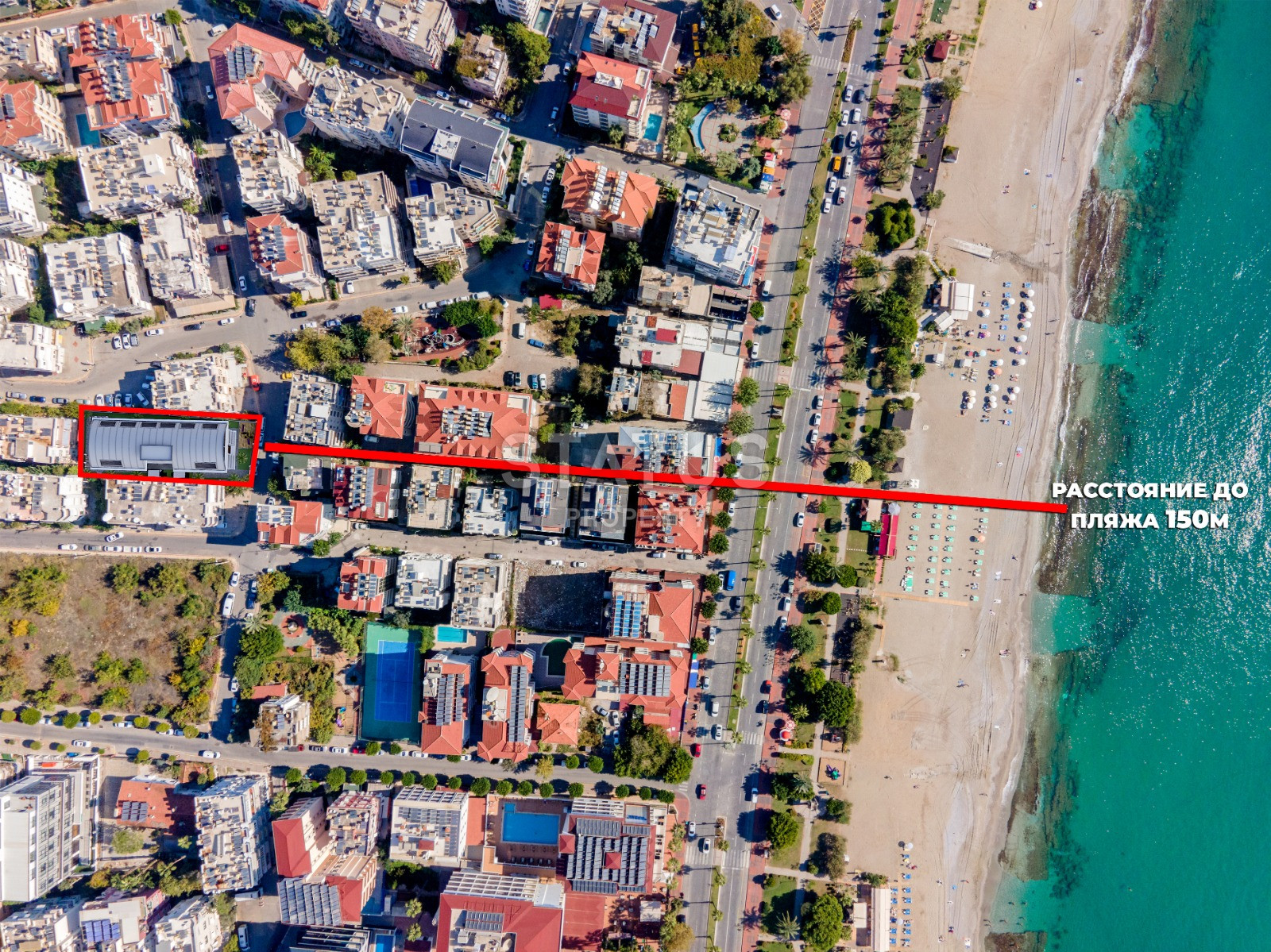 Новый комплекс на этапе строительства в центре Алании в районе пляжа Кейкубат,51-108 кв.м. фото 3