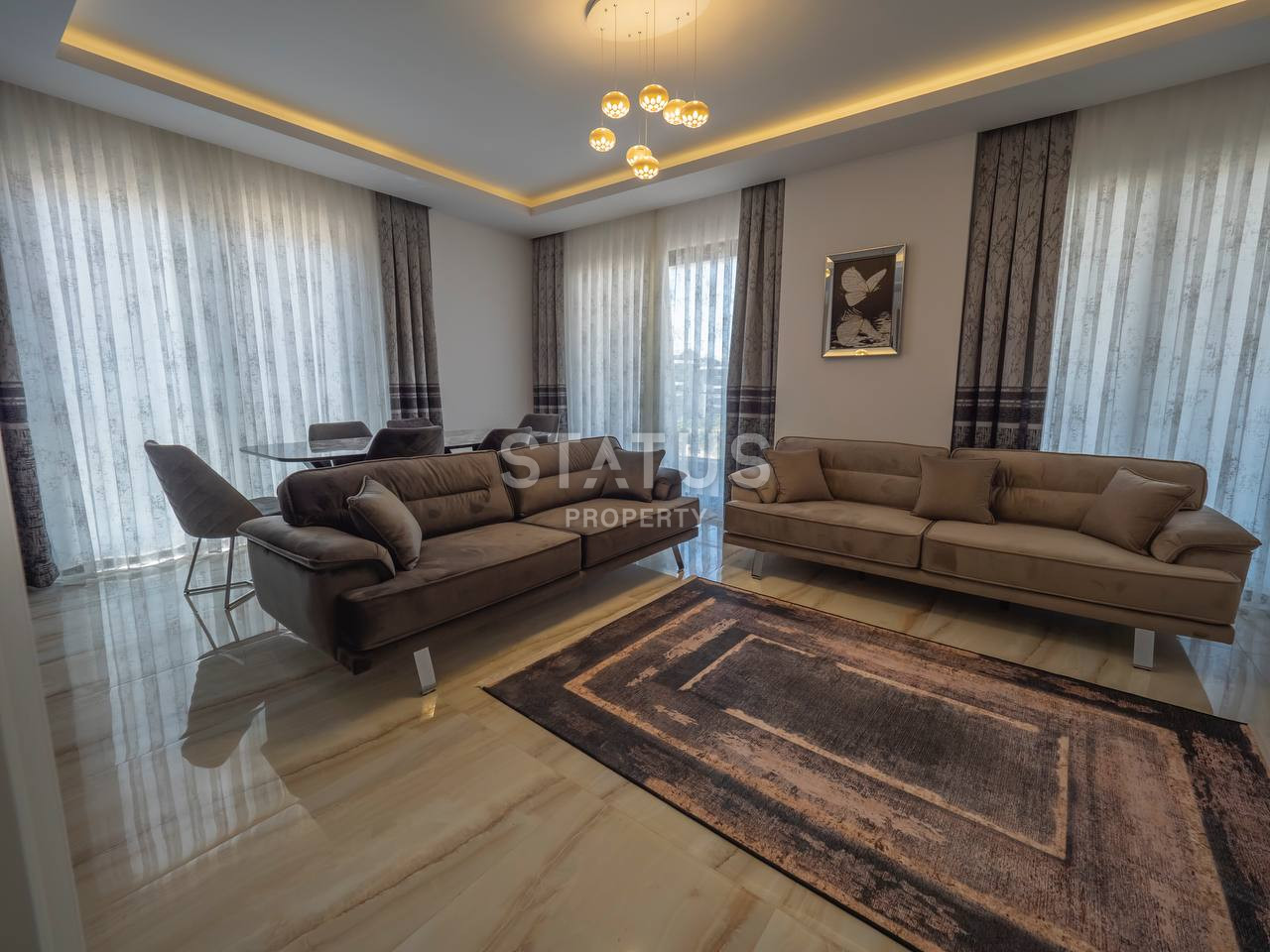 Apartments 1+1 and 2+1 in a new finished complex 500 meters from the sea in Kargicak, from 60 to 110 sq.m. фото 6