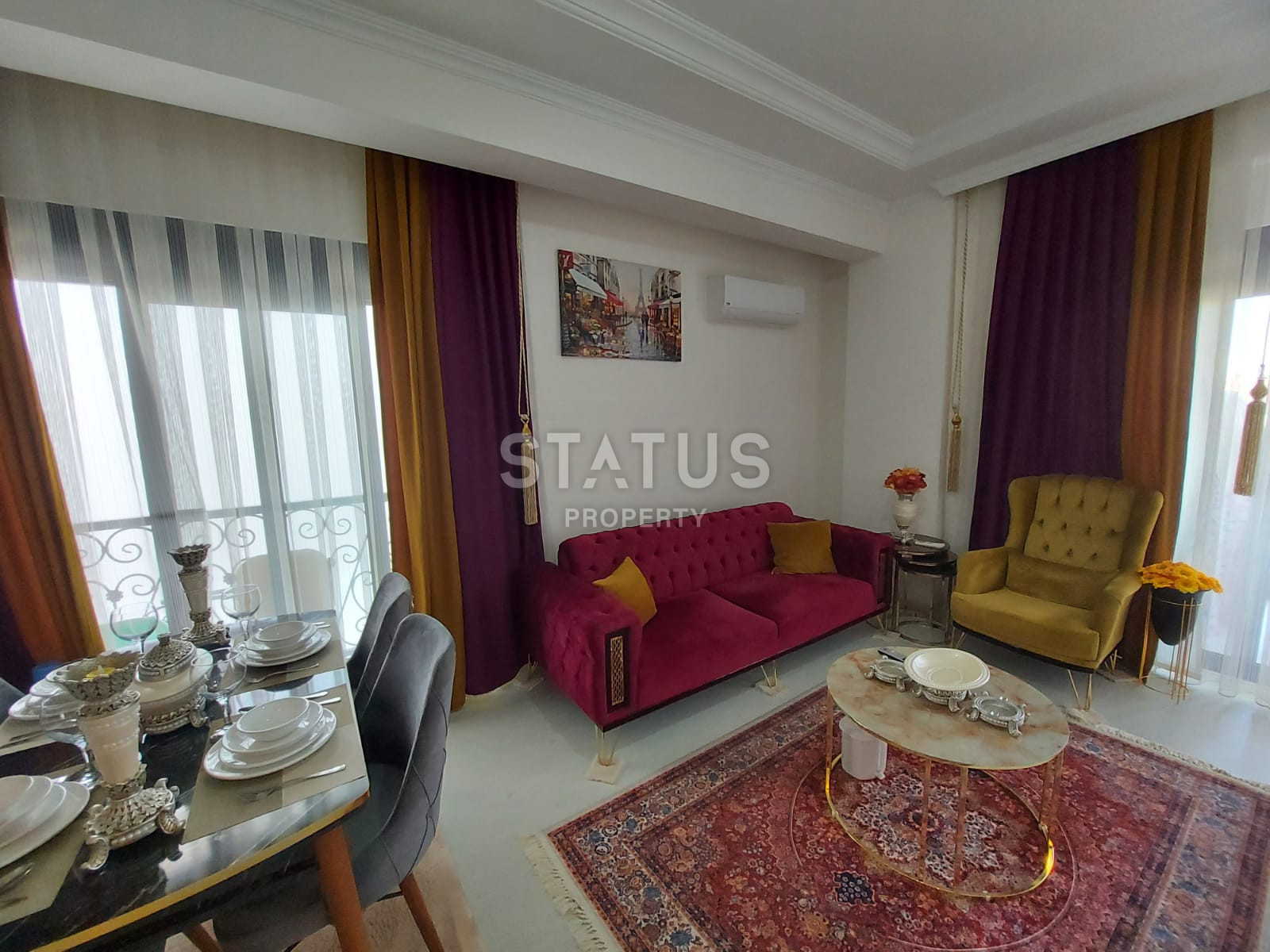 Мебелированные апартаменты 1+1, в 500 метрах от моря, в районе Махмутлар, 65 кв.м. фото 4