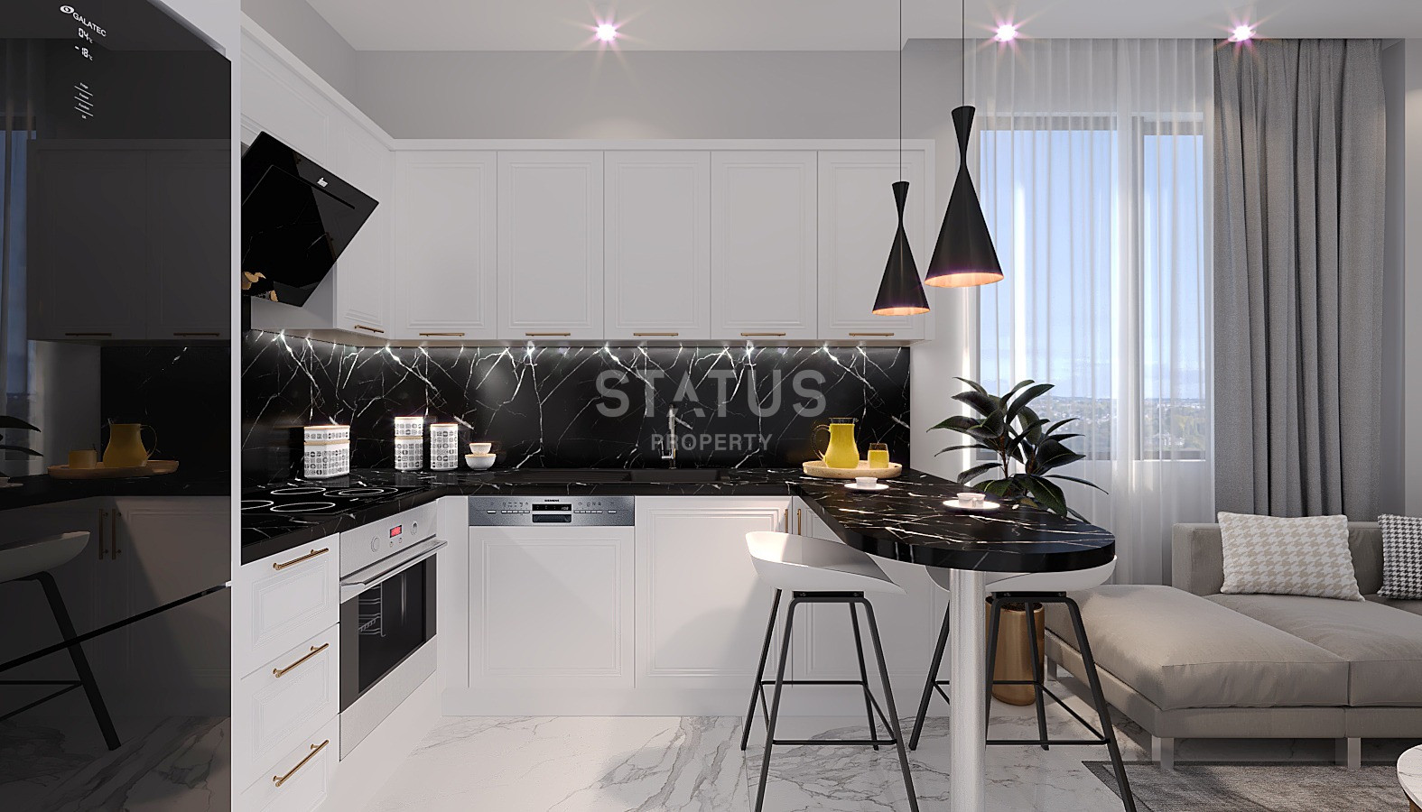 Проект на стадии котлована с видами на море и горы. Квартиры от 50 м2 в Махмутларе. фото 87