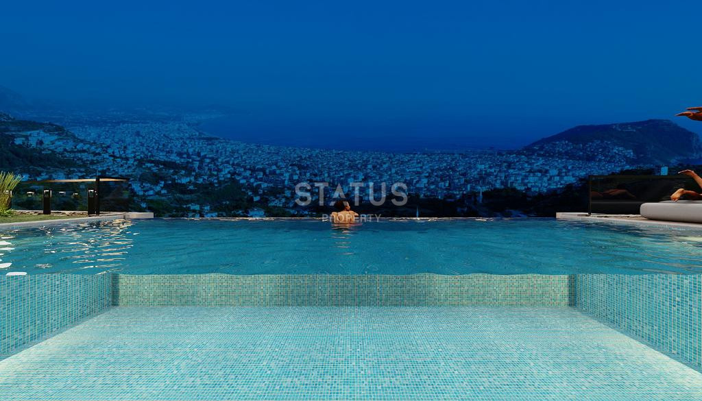 Виллы 5+1 с садом и панорамным видом на море и крепость в центре Алании, 315 м2. фото 4