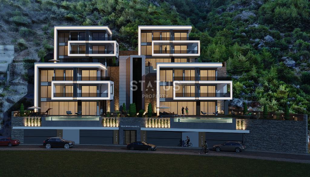 Виллы 5+1 с садом и панорамным видом на море и крепость в центре Алании, 315 м2. фото 6