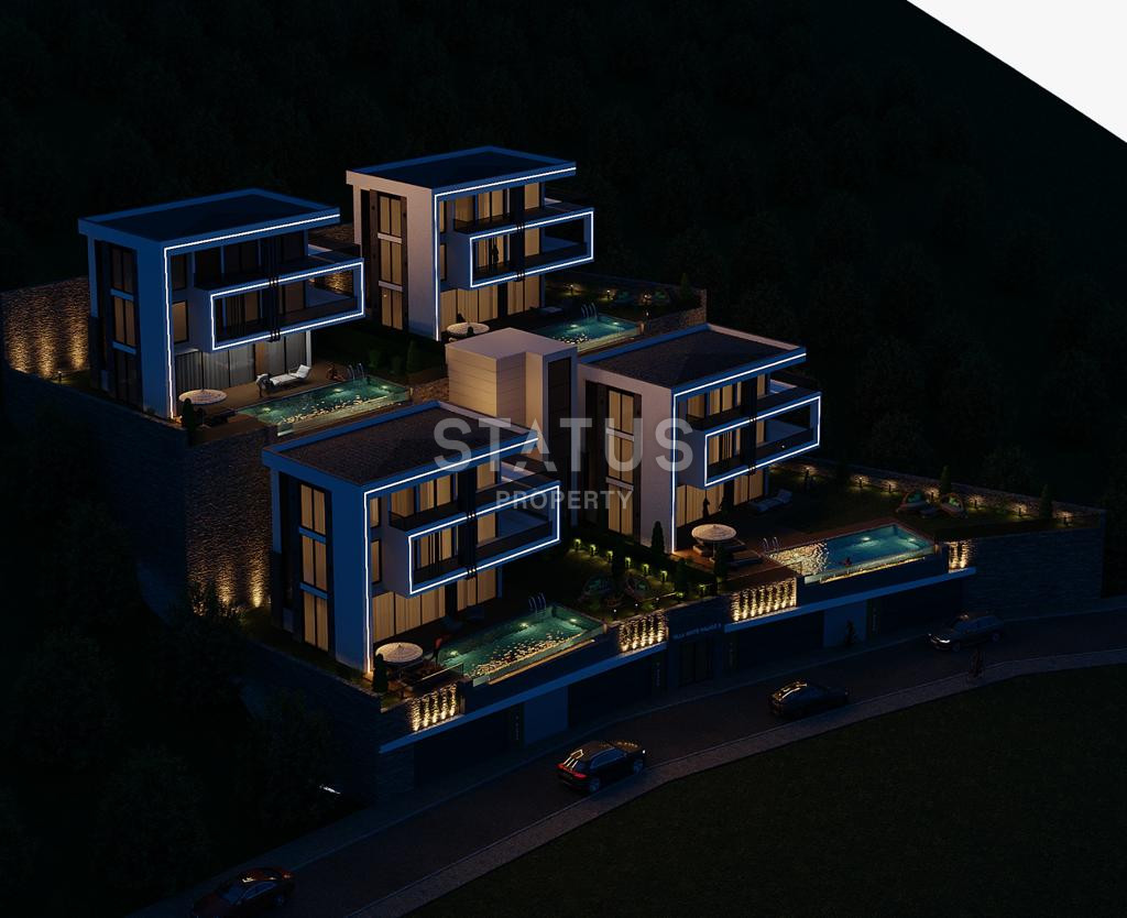 Виллы 5+1 с садом и панорамным видом на море и крепость в центре Алании, 315 м2. фото 14