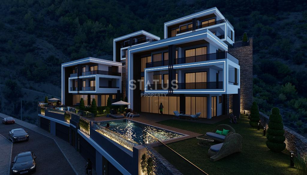 Виллы 5+1 с садом и панорамным видом на море и крепость в центре Алании, 315 м2. фото 15