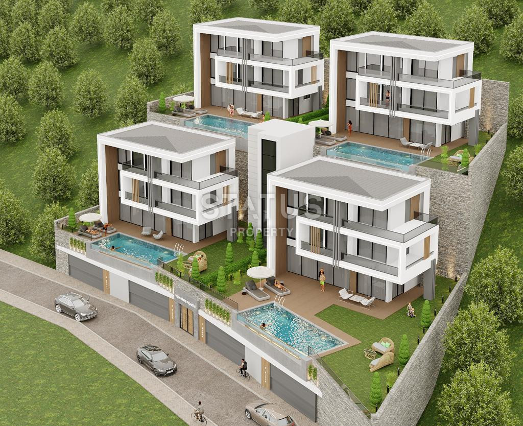 Виллы 5+1 с садом и панорамным видом на море и крепость в центре Алании, 315 м2. фото 31