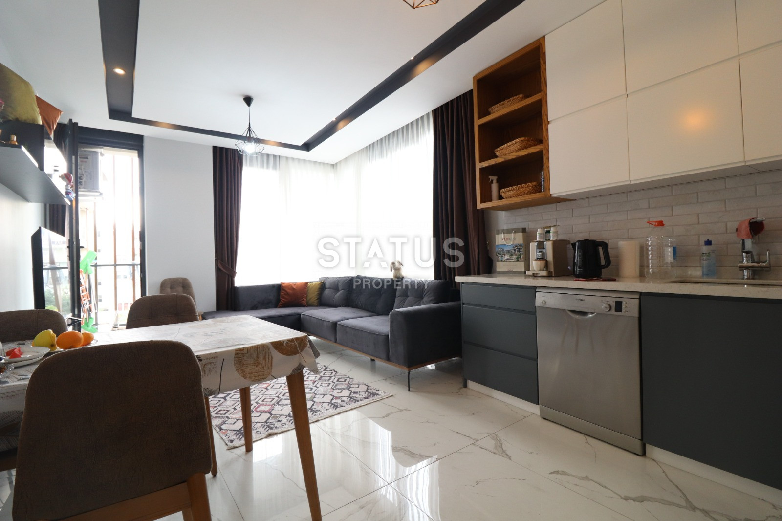 Квартира с мебелью 1+1 в новом комплексе, в центре Алании, 55 кв.м. фото 9