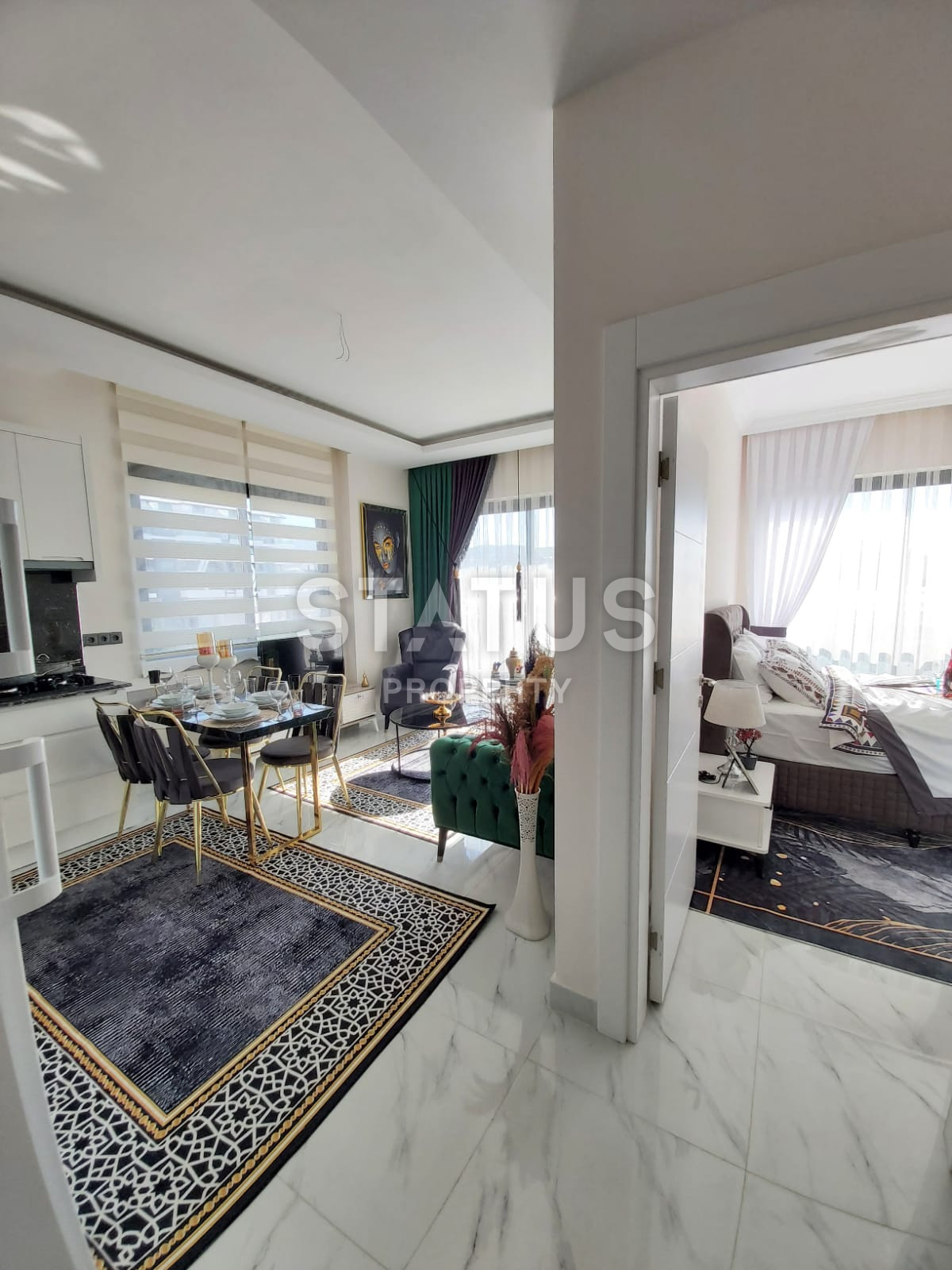 Furnished apartment 1+1 with sea and nature views, 65 m2. Kargicak, Alanya. фото 5