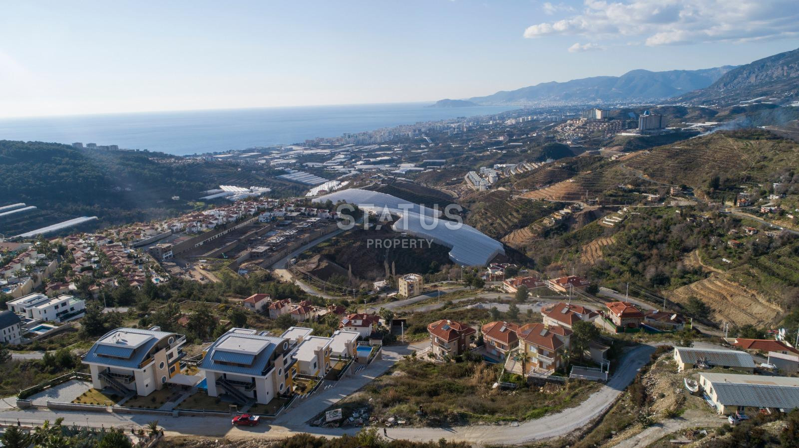 Land plot of 500 m2 for the construction of a villa with a sea view in Kargicak. фото 3