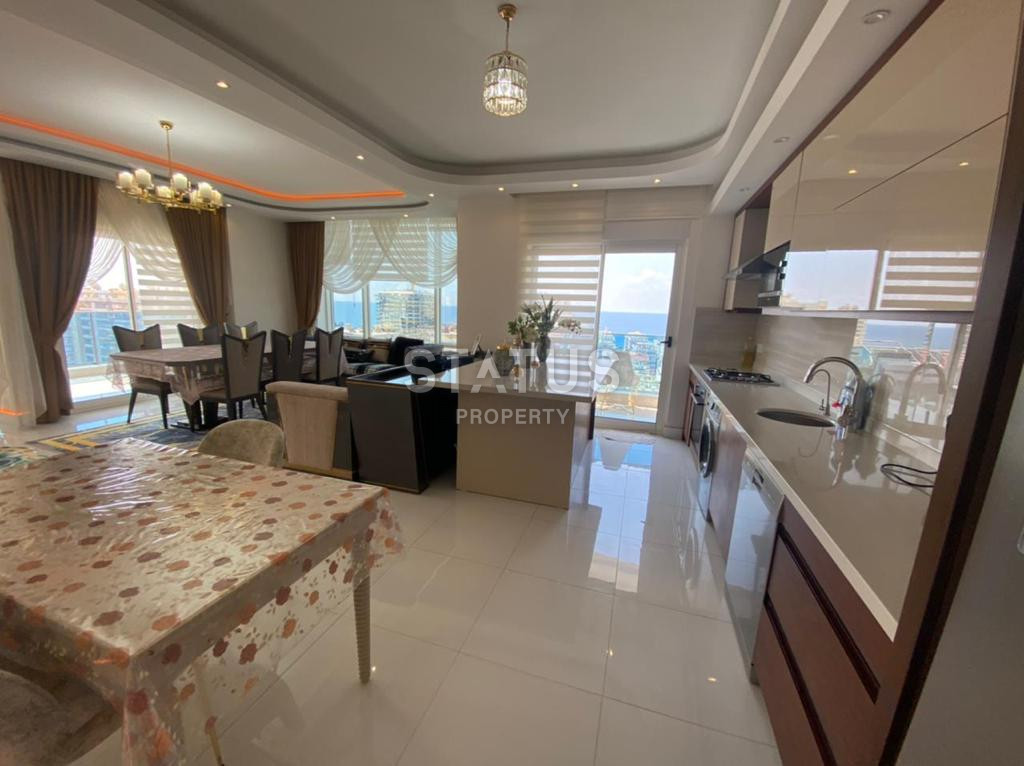 Апартаменты с тремя спальными комнатами в комплексе премиум класса в Махмутларе, полный пакет мебели и техники, вид на море, 145м2 фото 6