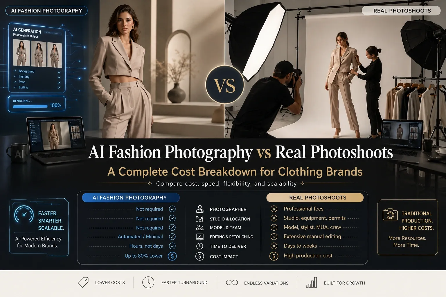 AI Fashion Photography vs Real Photoshoots: A Complete Cost Breakdown for Clothing Brands