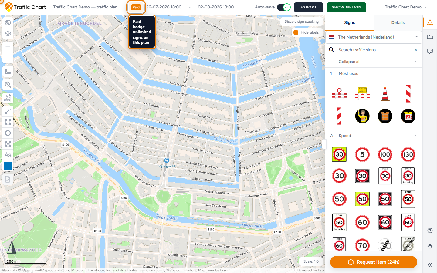 Paid badge on a traffic plan that did unlock