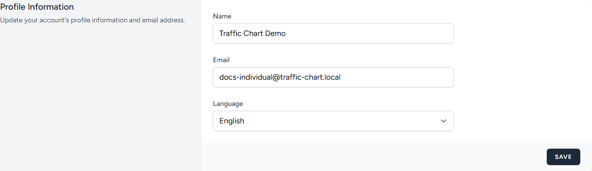 still — name, email, language